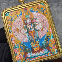 Load image into Gallery viewer, Hand-drawn Thangka Pendant – Thousand-Armed Avalokiteshvara / 千手观音
