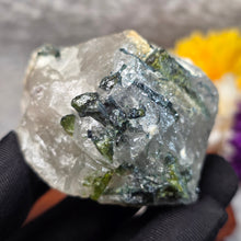 Load image into Gallery viewer, Green Tourmaline in Quartz Display – 绿碧玺共生石英矿物摆件
