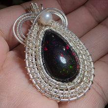 Load image into Gallery viewer, Black Opal In-House Wire Wrapped Pendant – Protection, Intuition &amp; Deep Transformation
