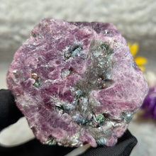 Load image into Gallery viewer, Raw Ruby with Kyanite Specimen Display – 红宝石共生蓝晶石原矿摆件
