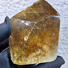 Load image into Gallery viewer, Golden Rutiles in Quartz Display – Manifestation &amp; Abundance Energy

