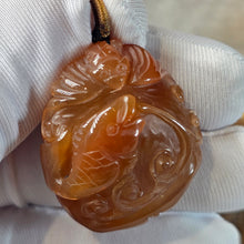 Load image into Gallery viewer, Red Rabbit Hair Quartz Carving Pendant – 红兔毛水晶雕刻吊坠
