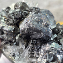 Load image into Gallery viewer, Galena on Quartz Mineral Specimen (Peru) – 秘鲁方铅矿共生石英天然矿物标本
