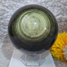 Load image into Gallery viewer, Golden Sheen Obsidian Sphere – 金曜石球
