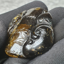 Load image into Gallery viewer, Bi-Tone Tourmaline Bat, Bamboo &amp; Ruyi Carving Pendant – Blessings &amp; Steady Growth
