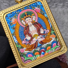 Load image into Gallery viewer, Hand-drawn Thangka Pendant – 大日如来 / Vairocana Buddha (Goat, Monkey Zodiac)
