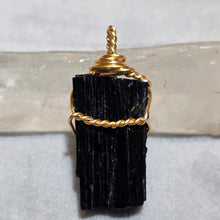 Load image into Gallery viewer, Raw Black Tourmaline Wire Wrapped Pendant – 巴西黑碧玺原石绕线吊坠
