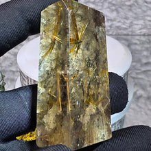 Load image into Gallery viewer, Golden Rutiles in Quartz Display – Manifestation &amp; Abundance Energy
