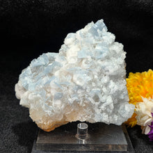 Load image into Gallery viewer, Blue Barite on Calcite Mineral Specimen – Morocco - 摩洛哥蓝重晶石共生方解石矿物标本
