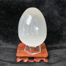 Load image into Gallery viewer, Selenite Egg Shaped Display – Natural Energy Cleansing Crystal
