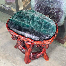 Load image into Gallery viewer, Fluorite Stool – Mental Clarity &amp; Luxury Crystal Furniture
