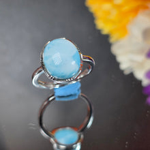 Load image into Gallery viewer, Larimar Ring (Adjustable) – 海纹石可调节戒指
