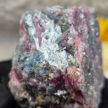 Load image into Gallery viewer, Raw Ruby with Kyanite Specimen Display – 红宝石共生蓝晶石原矿摆件
