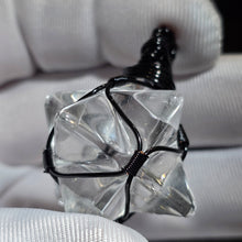 Load image into Gallery viewer, Clear Quartz Merkaba Wire Wrapped Pendant – 白水晶梅尔卡巴绕线吊坠
