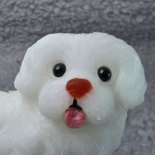 Load image into Gallery viewer, Afghanistan White Jade Maltese Carving Display (Hand-Carved)
