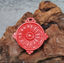 Load image into Gallery viewer, Hong Sha Cinnabar Cross Vajra Pendant – Protection &amp; Power Talisman
