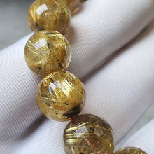 Load image into Gallery viewer, Golden Rutilated Quartz with Hematite Bracelet — Wealth • Clarity • Protection
