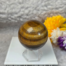 Load image into Gallery viewer, Yellow Tiger Eye Sphere Display – 黄虎眼石球摆件
