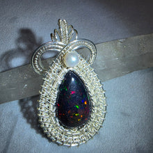Load image into Gallery viewer, Black Opal In-House Wire Wrapped Pendant – Protection, Intuition &amp; Deep Transformation
