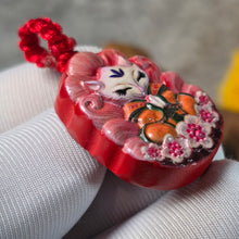 Load image into Gallery viewer, Cinnabar 9-Tailed Fox Pendant – 朱砂九尾狐吊坠
