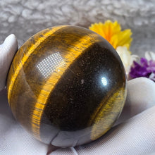 Load image into Gallery viewer, Yellow Tiger Eye Sphere – 黄虎眼石圆球摆件
