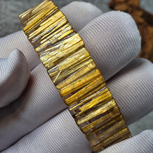 Load image into Gallery viewer, Golden Rutilated Quartz Flat Bracelet – 金发晶手牌 (Good Grade)
