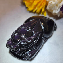 Load image into Gallery viewer, Rainbow Obsidian Pixiu Carving Display – 彩虹黑曜石貔貅摆件
