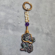 Load image into Gallery viewer, Iridescent Goethite (Leklai) Wire Wrapped Bag Charm – 彩虹针铁矿绕线包包吊饰
