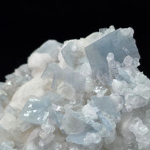 Load image into Gallery viewer, Blue Barite on Calcite Mineral Specimen – Morocco - 摩洛哥蓝重晶石共生方解石矿物标本
