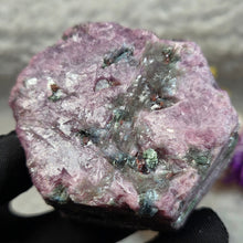 Load image into Gallery viewer, Raw Ruby with Kyanite Specimen Display – 红宝石共生蓝晶石原矿摆件
