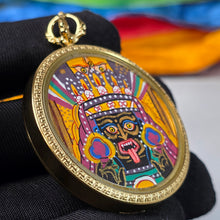 Load image into Gallery viewer, Hand-Drawn Tibetan Zashi Lhamo Pendant (Yellow) – 手绘藏传黄色扎基拉姆吊坠
