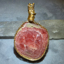 Load image into Gallery viewer, Rhodochrosite Wire Wrapped Pendant – 红纹石绕线吊坠
