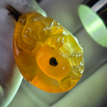 Load image into Gallery viewer, Red Rabbit Hair Quartz Carving Pendant – 红兔毛水晶雕刻吊坠
