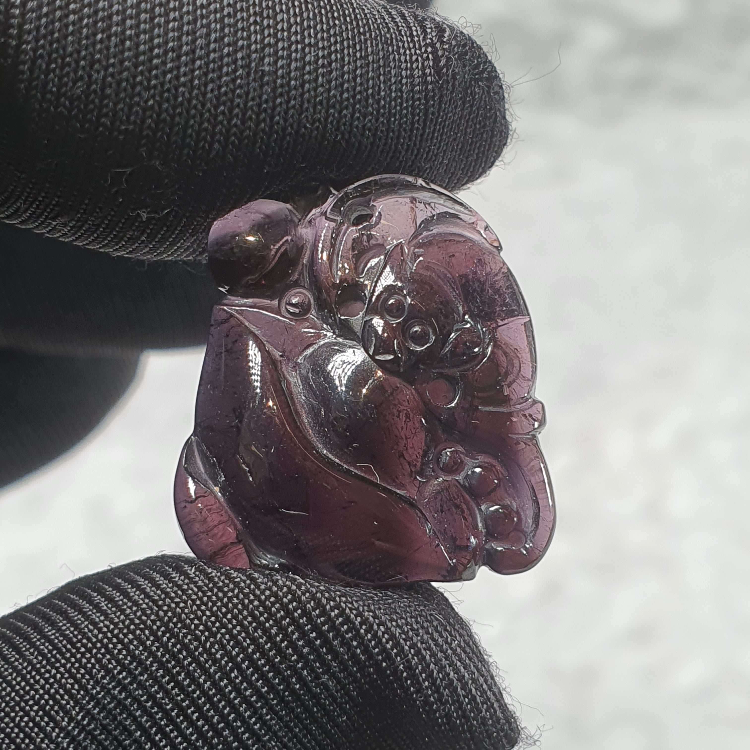 Purple Tourmaline Bat & Ingot Carving Pendant – Blessings & Wealth Att ...