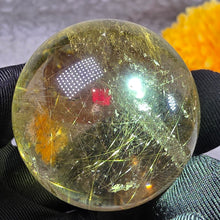 Load image into Gallery viewer, Golden Rutiles in Smoky Quartz Sphere – 金发晶烟晶圆球摆件
