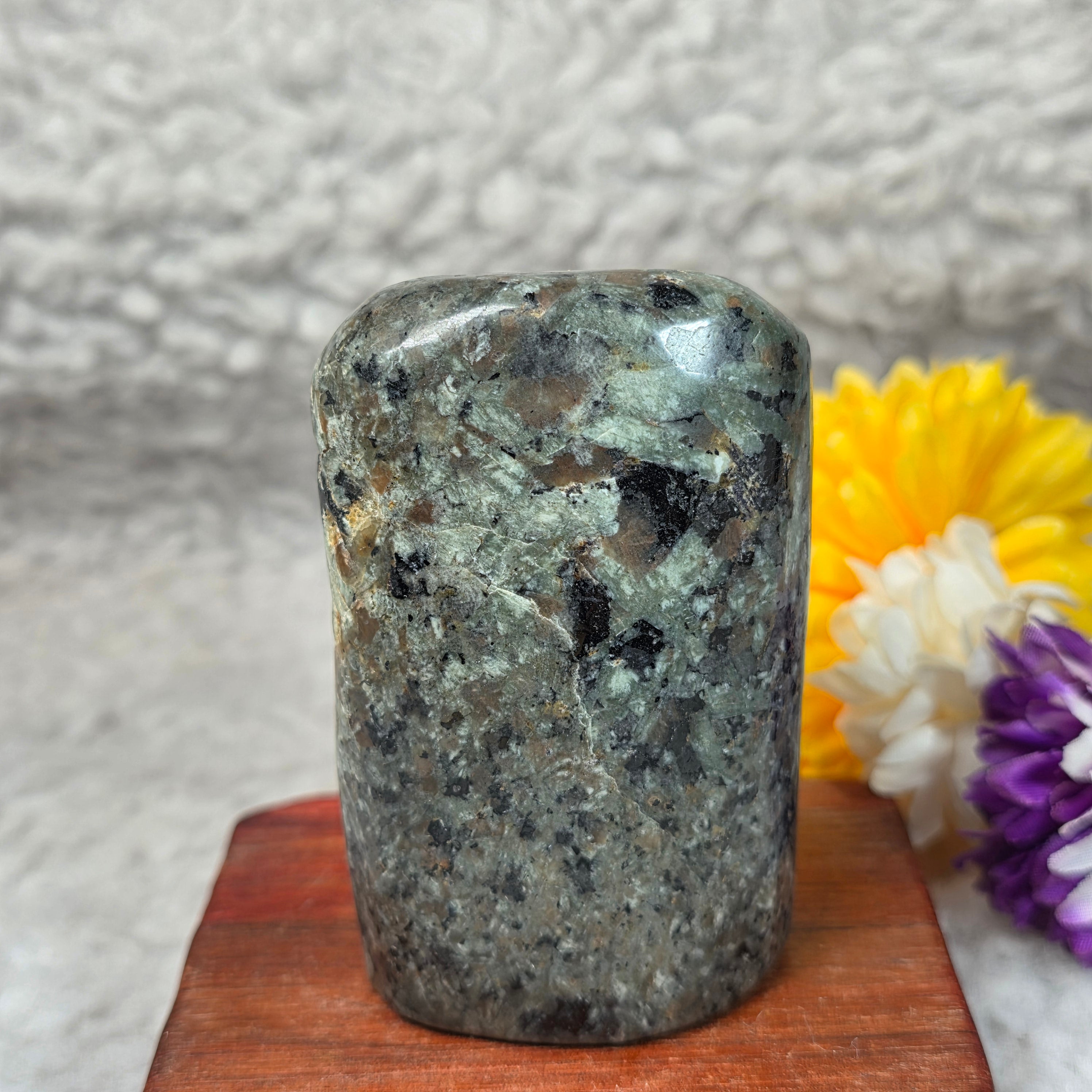 Polished Yooperlite Display – 抛光火焰石摆件 – Living Gems SG