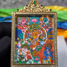 Load image into Gallery viewer, Hand-Drawn Tibetan 5 Jambhala Pendant – 手绘藏传五路财神吊坠
