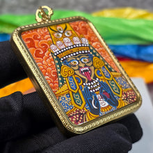 Load image into Gallery viewer, Hand-Drawn Tibetan Zashi Lhamo Pendant (Big Orange) – 手绘藏传大号橙色扎基拉姆吊坠
