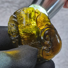 Load image into Gallery viewer, Bi-Tone Tourmaline Bat, Bamboo &amp; Ruyi Carving Pendant – Blessings &amp; Steady Growth
