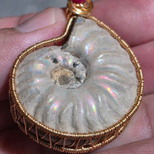 Load image into Gallery viewer, Ammonite In-House Wire Wrapped Pendant – Ancient Wisdom, Protection &amp; Wealth Flow
