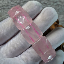 Load image into Gallery viewer, Rose Quartz Faceted Flat Bracelet – Refined Love &amp; Heart Harmony
