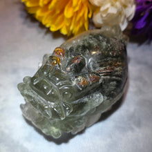 Load image into Gallery viewer, Green Phantom Dragon Turtle Carving Display – 绿幽灵龙龟摆件
