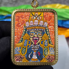 Load image into Gallery viewer, Hand-Drawn Tibetan Zashi Lhamo Pendant (Big Orange) – 手绘藏传大号橙色扎基拉姆吊坠
