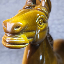 Load image into Gallery viewer, Tiger Eye Horse Carving – Strength &amp; Success Display
