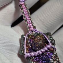 Load image into Gallery viewer, Iridescent Goethite (Leklai) String Wrapped Bag Charm – 彩虹针铁矿（力泥）绳编包包挂饰
