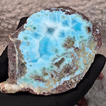 Load image into Gallery viewer, Larimar Slice Display (Dominican Republic) – 海纹石切片摆件
