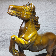 Load image into Gallery viewer, Tiger Eye Horse Carving – Strength &amp; Success Display
