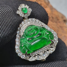 Load image into Gallery viewer, Jadeite Laughing Buddha Pendant – Joy &amp; Abundance
