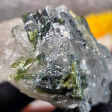 Load image into Gallery viewer, Green Tourmaline in Quartz Display – 绿碧玺共生石英矿物摆件
