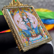 Load image into Gallery viewer, Hand-drawn Thangka Pendant – Thousand-Armed Avalokiteshvara / 千手观音
